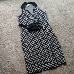 Diane Von Furstenberg For Target Black and Cream Geometric Wrap Dress